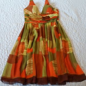 100% Silk Cache halter dress size 6